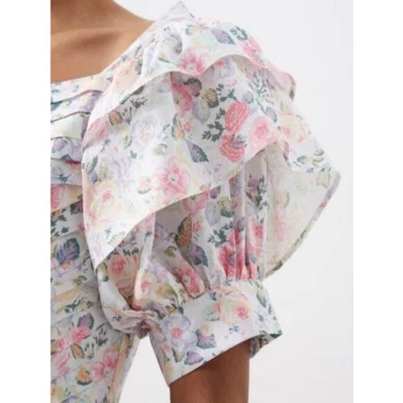 💕LAURA ASHLEY x BATSHEVA💕 Eden Dress ~ Quartet Cream Floral Print 2 NWOT - Picture 10 of 16